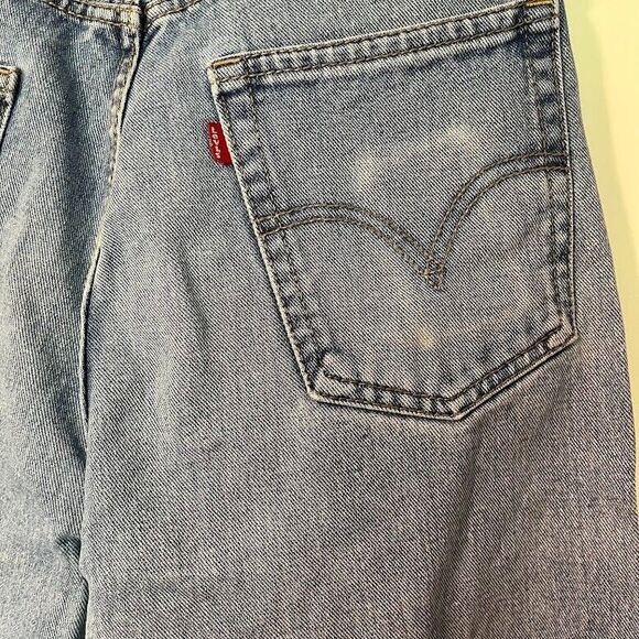 Levi’s 501 Jeans Men 34x30 Blue Medium Wash Button Fly Distressed Y2K Grunge - Picture 9 of 10